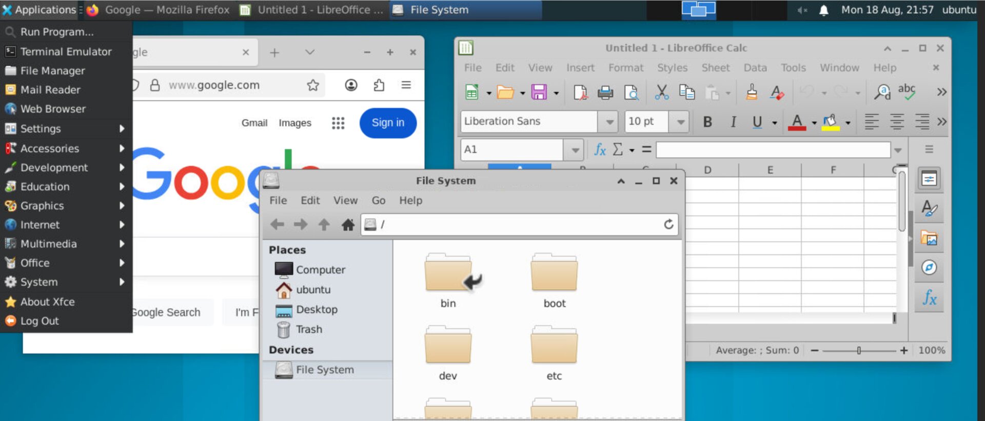 Full GUI desktop