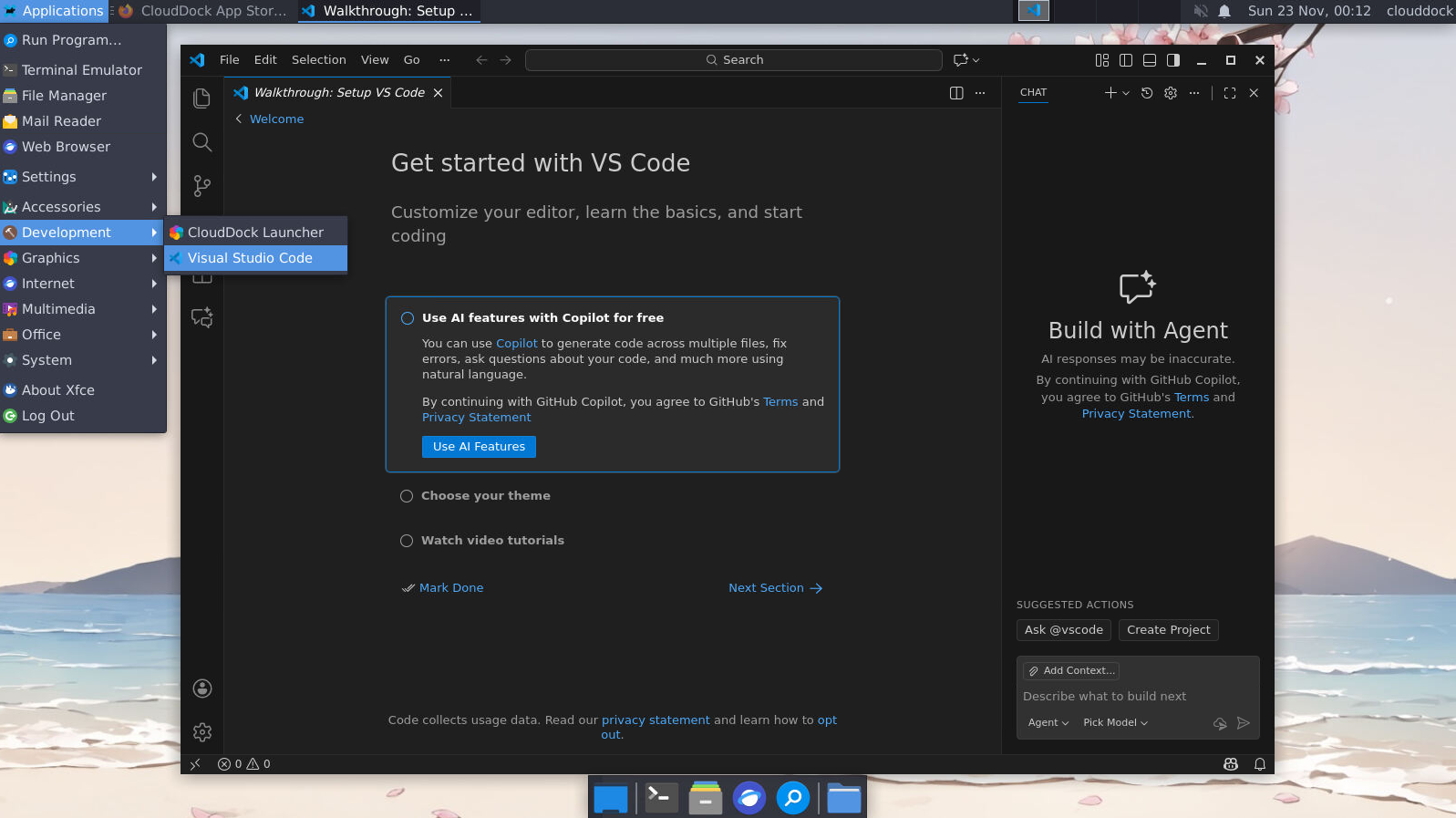 VS Code on CloudDock desktop