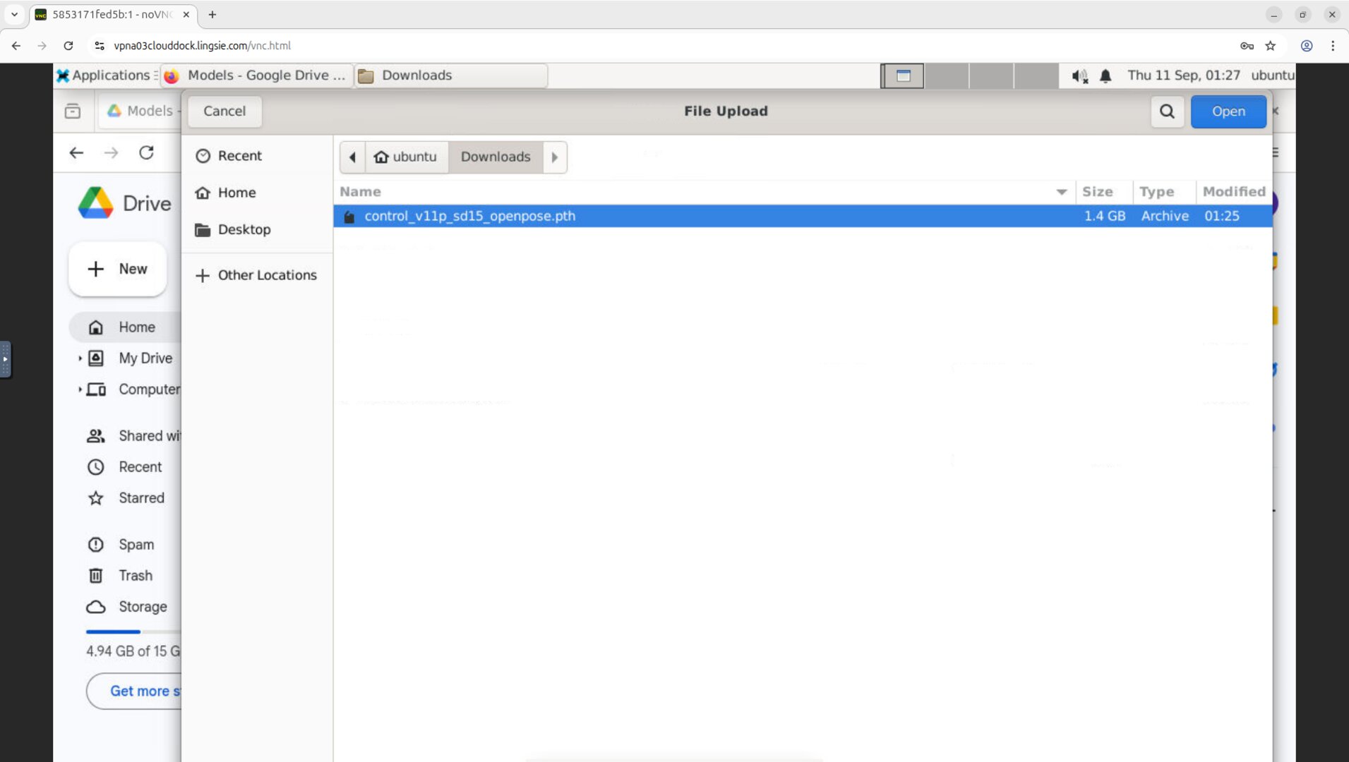Drive file upload