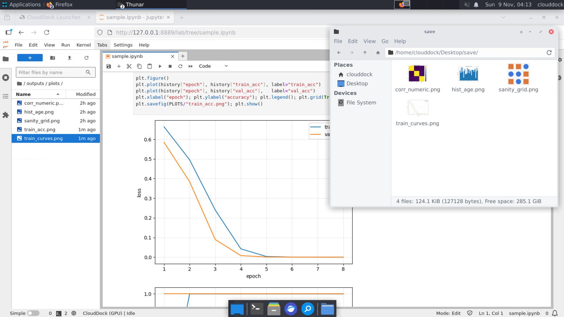 Training and validation curves (loss & accuracy)