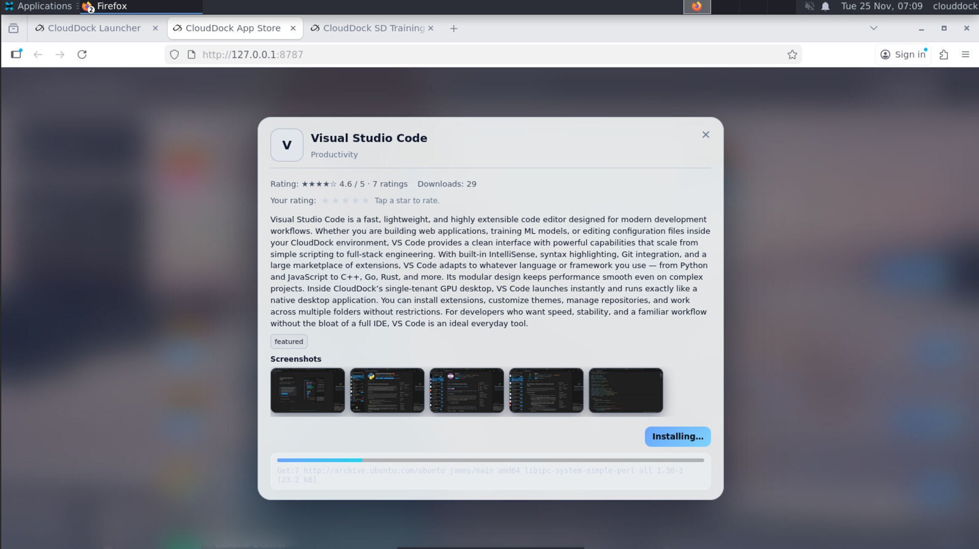 App Store 3.0 app detail with screenshots
