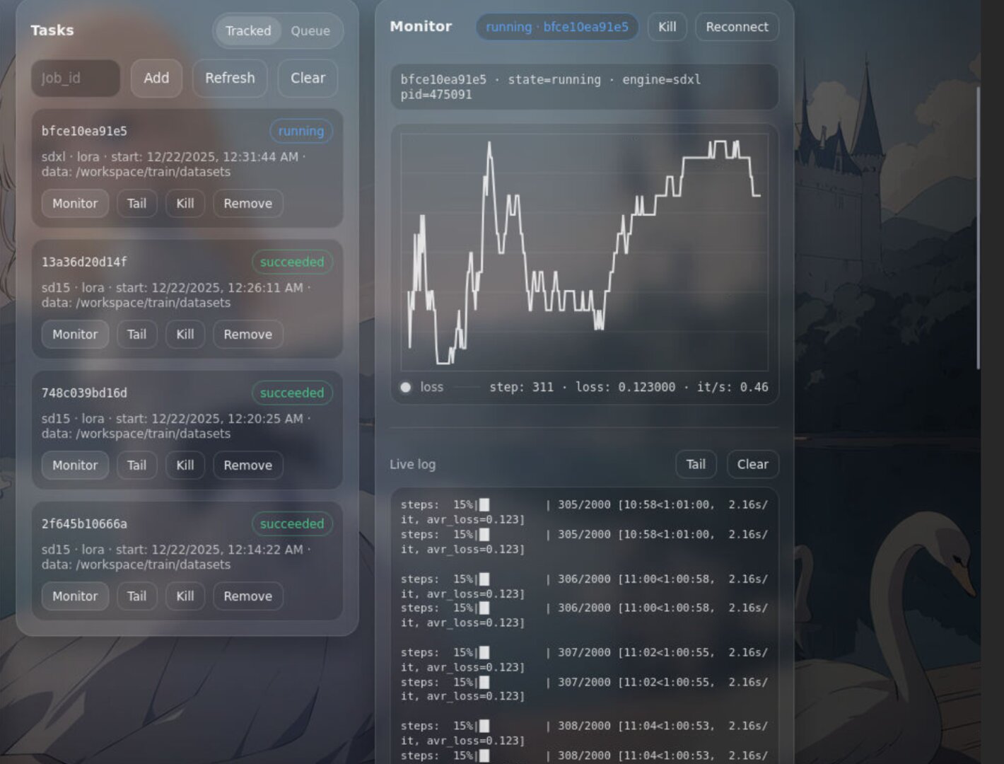 Job cards and status