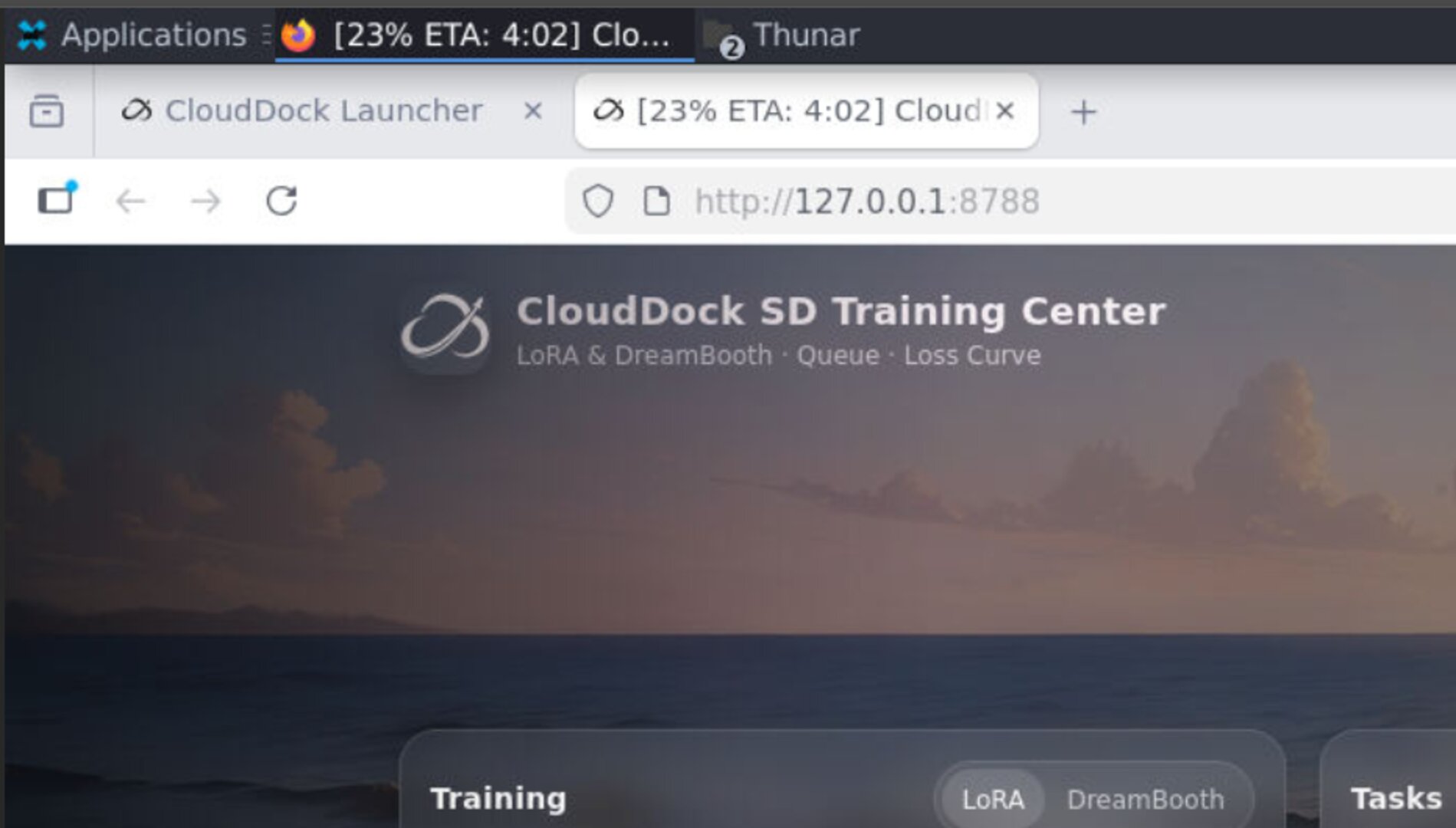 Tab title ETA and percent