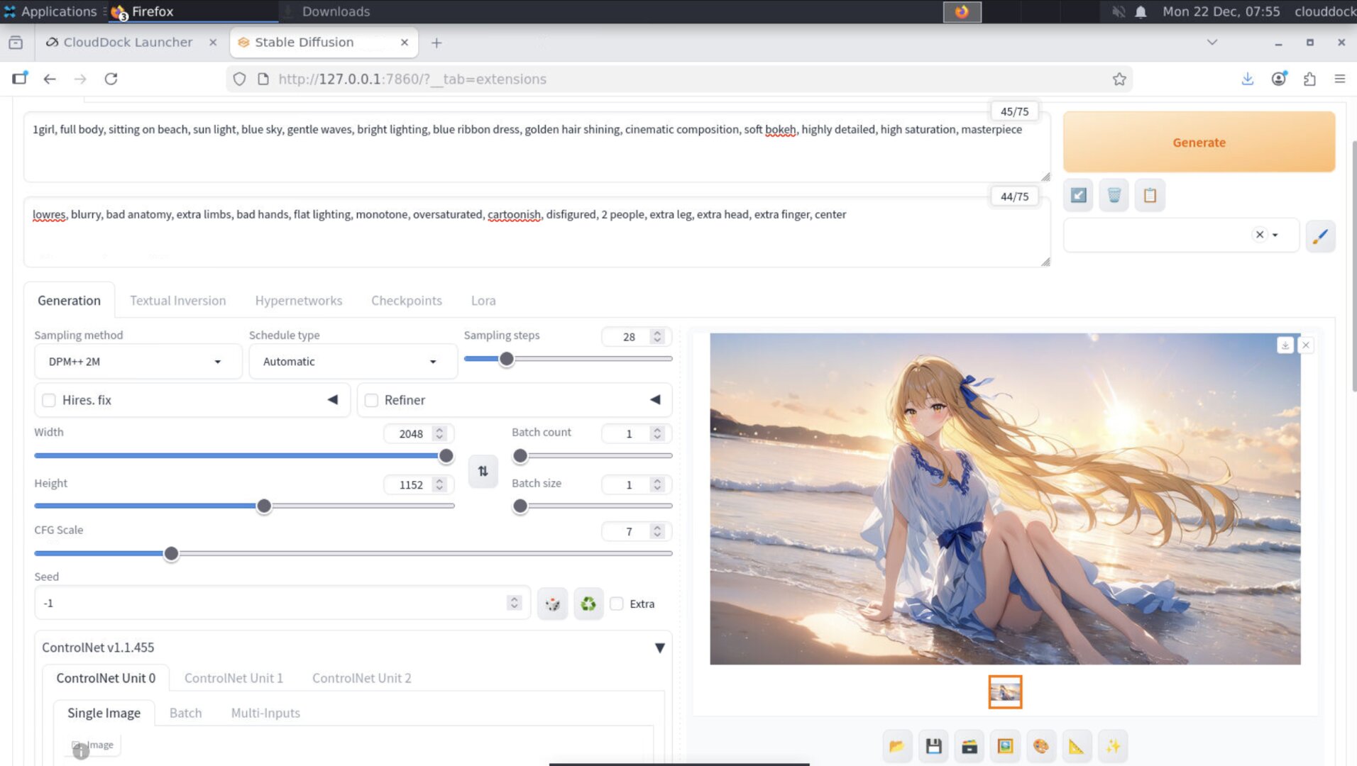 Base generation result before ControlNet and hires