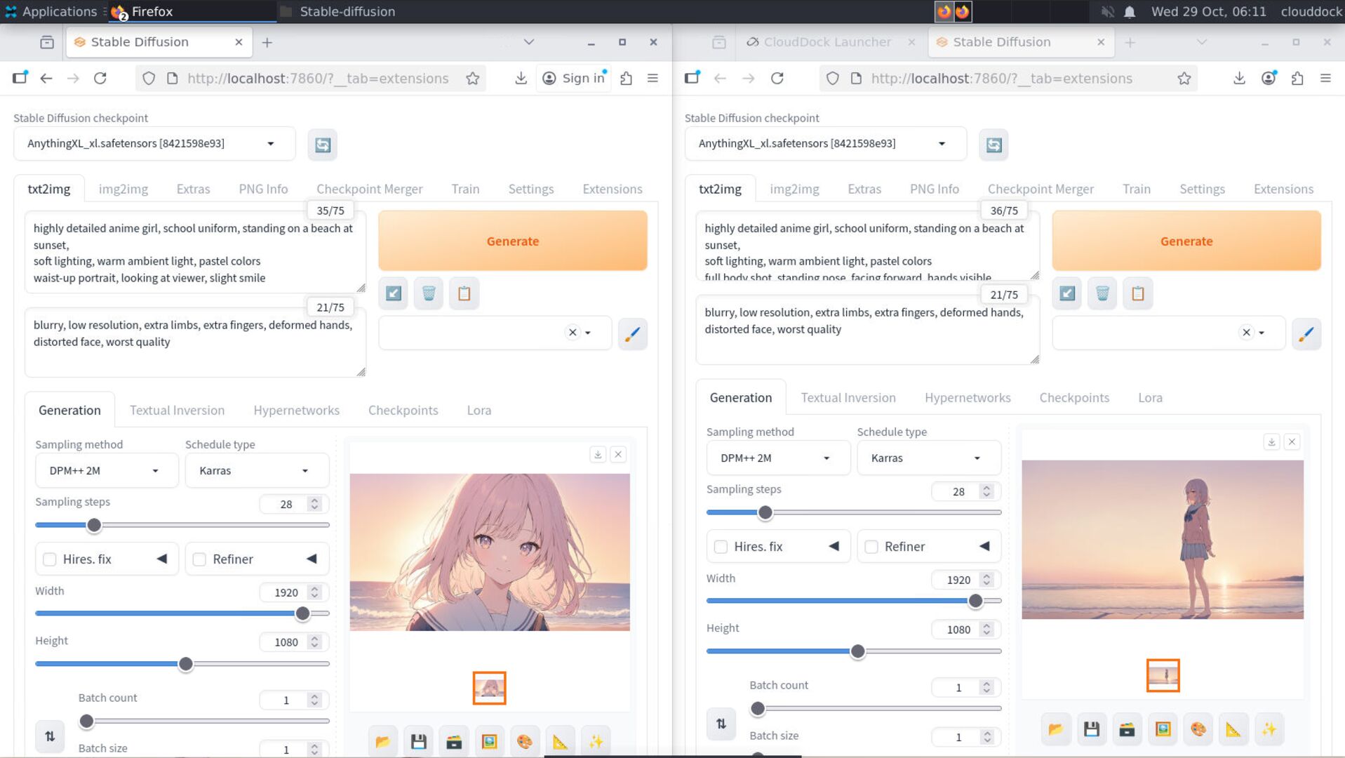 Comparison: one waist-up portrait vs one full-body standing pose